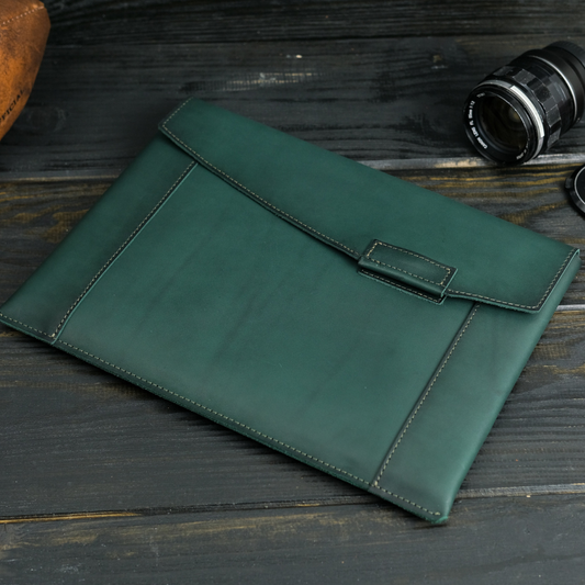 Case for MacBook leather Green Design №20