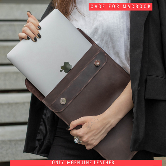 Case for MacBook leather Chocolate Model №38